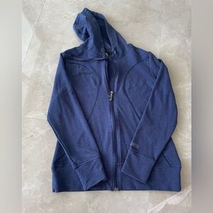 ROOTS Women’s Hoodie Sweatshirt Size Navy Blue Shaped Seams Ultrasound Soft Cozy